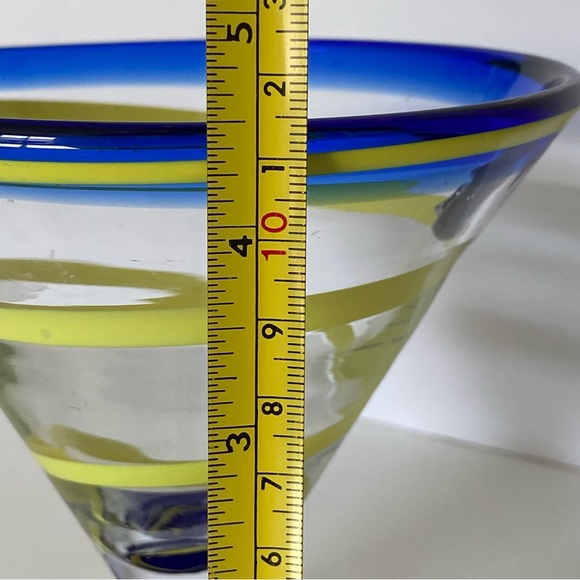 COPY - Kosta Boda Hand Blown Margarita Martini Glass Royal Caribbean Blue Green… - Picture 7 of 15
